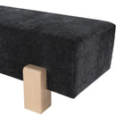 Meridian Edison Black Chenille Fabric Bench IMAGE 6