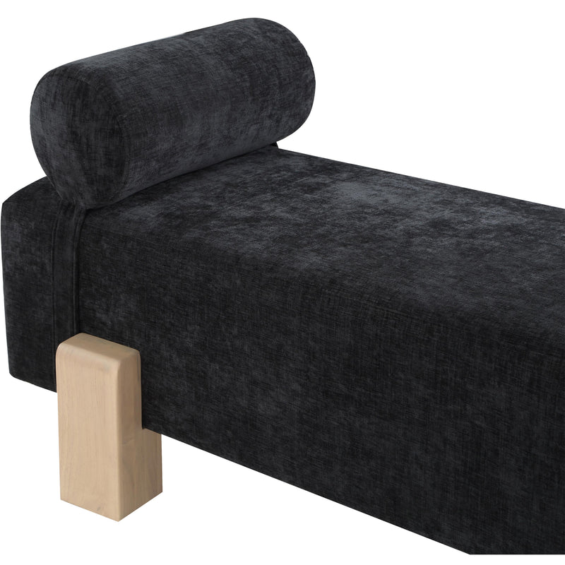 Meridian Edison Black Chenille Fabric Bench IMAGE 7