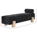Meridian Edison Black Chenille Fabric Bench IMAGE 9