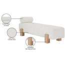 Meridian Edison Cream Chenille Fabric Bench IMAGE 10