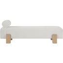 Meridian Edison Cream Chenille Fabric Bench IMAGE 4
