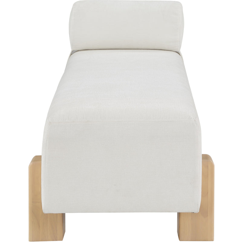 Meridian Edison Cream Chenille Fabric Bench IMAGE 5