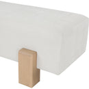 Meridian Edison Cream Chenille Fabric Bench IMAGE 6