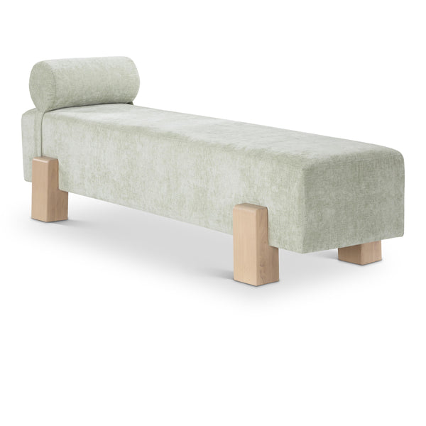 Meridian Edison Mint Green Chenille Fabric Bench IMAGE 1