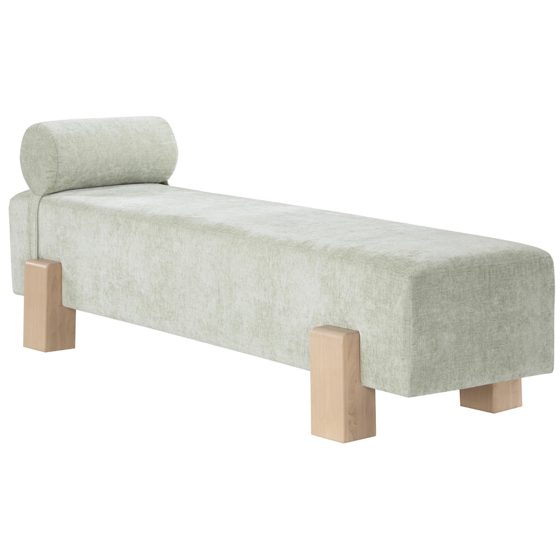 Meridian Edison Mint Green Chenille Fabric Bench IMAGE 3