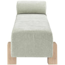 Meridian Edison Mint Green Chenille Fabric Bench IMAGE 5