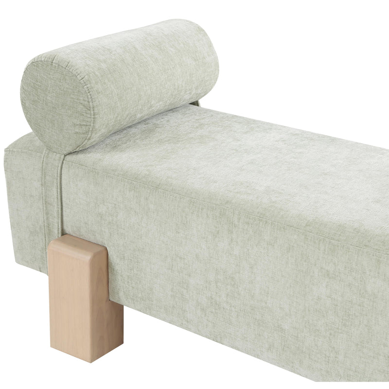 Meridian Edison Mint Green Chenille Fabric Bench IMAGE 7