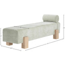 Meridian Edison Mint Green Chenille Fabric Bench IMAGE 9