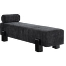 Meridian Edison Black Chenille Fabric Bench IMAGE 3