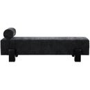 Meridian Edison Black Chenille Fabric Bench IMAGE 4
