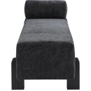 Meridian Edison Black Chenille Fabric Bench IMAGE 5