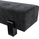 Meridian Edison Black Chenille Fabric Bench IMAGE 6