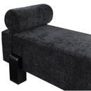 Meridian Edison Black Chenille Fabric Bench IMAGE 7