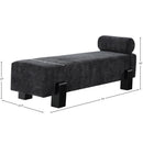 Meridian Edison Black Chenille Fabric Bench IMAGE 9
