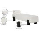 Meridian Edison Cream Chenille Fabric Bench IMAGE 10