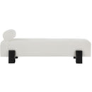 Meridian Edison Cream Chenille Fabric Bench IMAGE 4