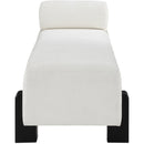 Meridian Edison Cream Chenille Fabric Bench IMAGE 5