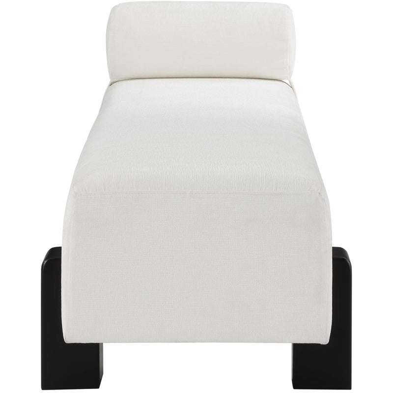 Meridian Edison Cream Chenille Fabric Bench IMAGE 5