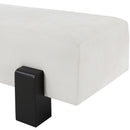 Meridian Edison Cream Chenille Fabric Bench IMAGE 6