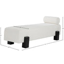 Meridian Edison Cream Chenille Fabric Bench IMAGE 9