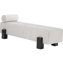 Meridian Edison Light Grey Chenille Fabric Bench IMAGE 3