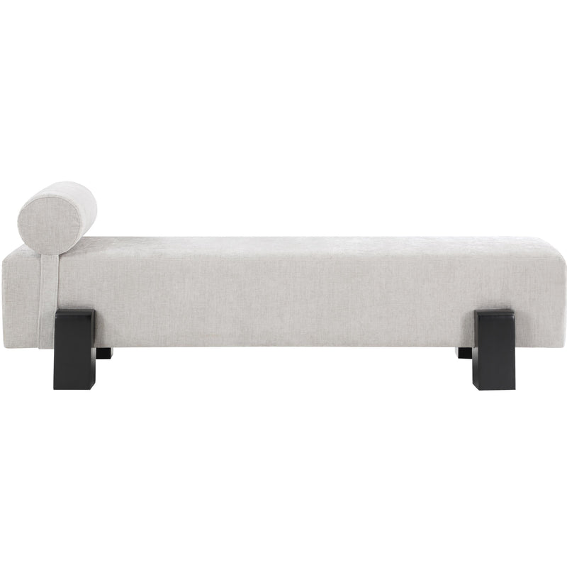 Meridian Edison Light Grey Chenille Fabric Bench IMAGE 4