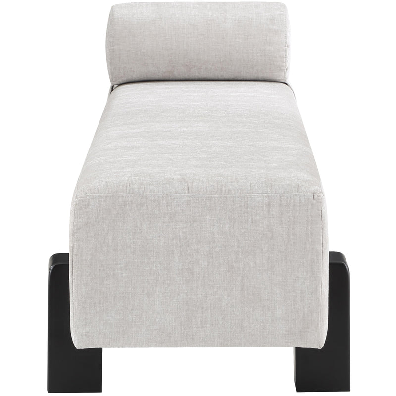 Meridian Edison Light Grey Chenille Fabric Bench IMAGE 5