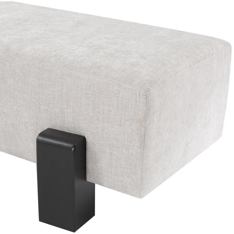Meridian Edison Light Grey Chenille Fabric Bench IMAGE 6