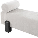 Meridian Edison Light Grey Chenille Fabric Bench IMAGE 7