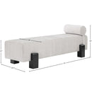 Meridian Edison Light Grey Chenille Fabric Bench IMAGE 9