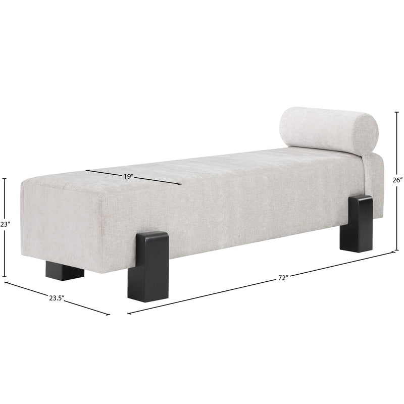 Meridian Edison Light Grey Chenille Fabric Bench IMAGE 9