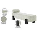 Meridian Edison Mint Green Chenille Fabric Bench IMAGE 10