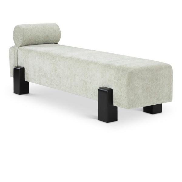 Meridian Edison Mint Green Chenille Fabric Bench IMAGE 1