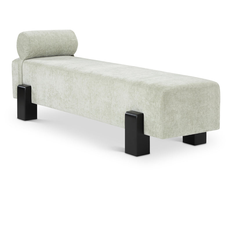 Meridian Edison Mint Green Chenille Fabric Bench IMAGE 1