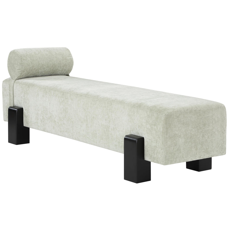 Meridian Edison Mint Green Chenille Fabric Bench IMAGE 3