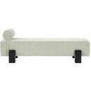 Meridian Edison Mint Green Chenille Fabric Bench IMAGE 4