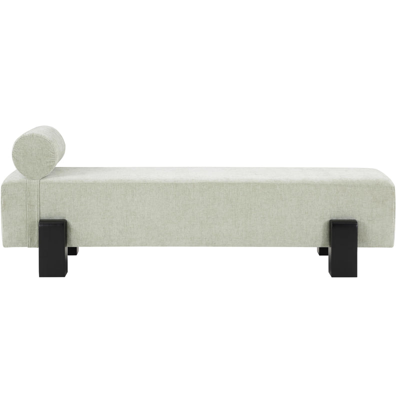 Meridian Edison Mint Green Chenille Fabric Bench IMAGE 4