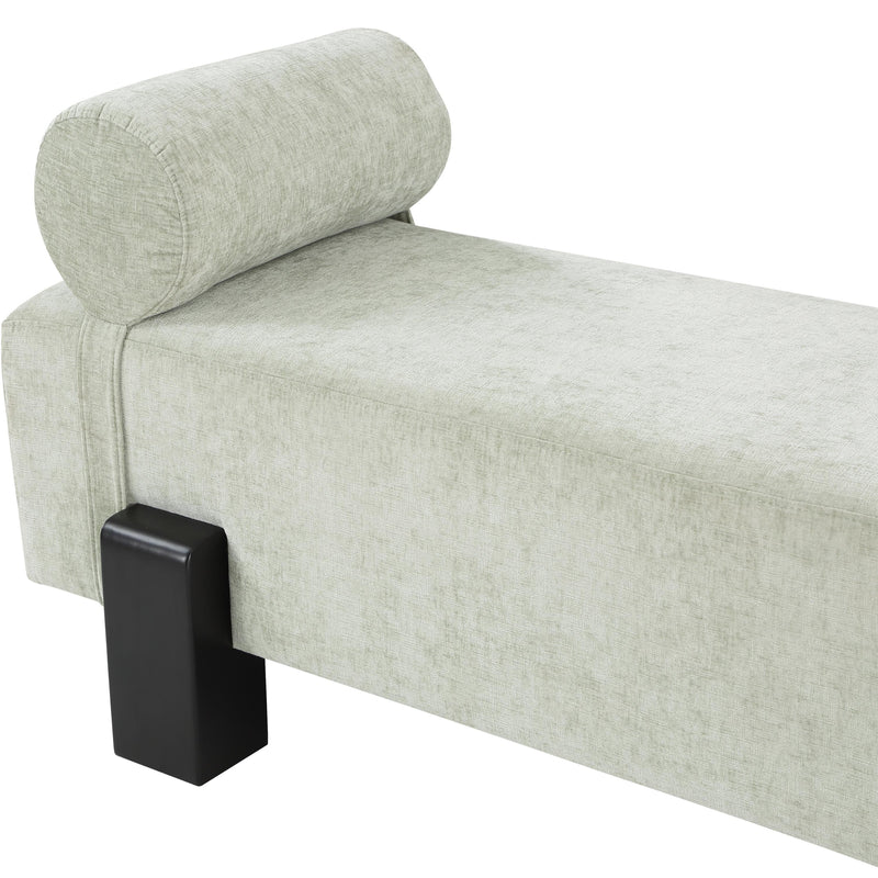 Meridian Edison Mint Green Chenille Fabric Bench IMAGE 7