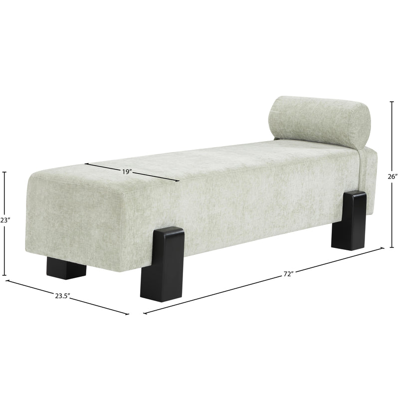 Meridian Edison Mint Green Chenille Fabric Bench IMAGE 9