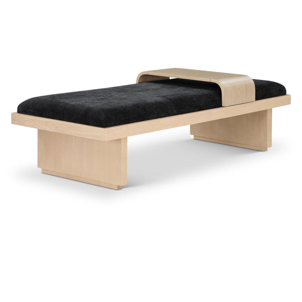 Meridian Arlington Black Chenille Fabric Bench IMAGE 1