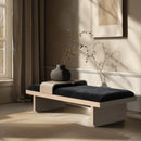 Meridian Arlington Black Chenille Fabric Bench IMAGE 2