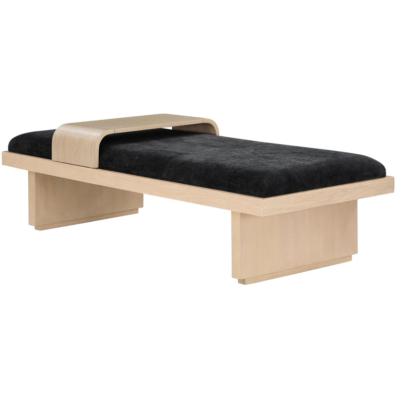 Meridian Arlington Black Chenille Fabric Bench IMAGE 3