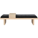 Meridian Arlington Black Chenille Fabric Bench IMAGE 4