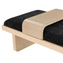 Meridian Arlington Black Chenille Fabric Bench IMAGE 7