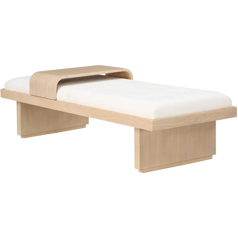 Meridian Arlington Cream Chenille Fabric Bench IMAGE 3
