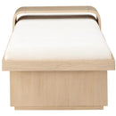 Meridian Arlington Cream Chenille Fabric Bench IMAGE 5