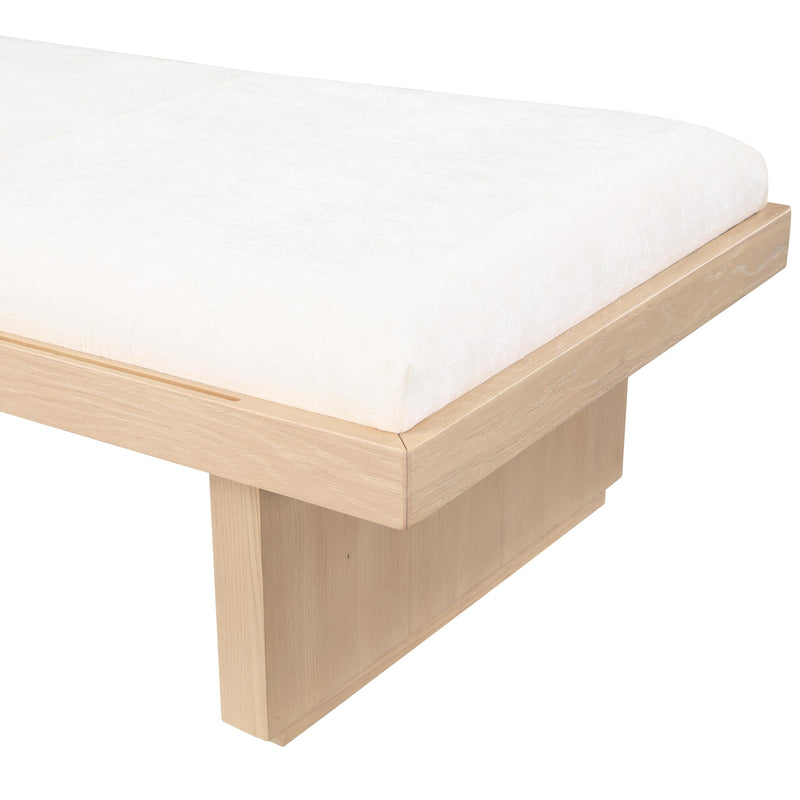 Meridian Arlington Cream Chenille Fabric Bench IMAGE 6