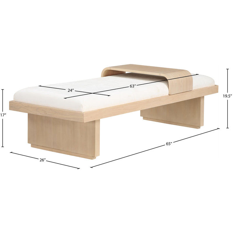 Meridian Arlington Cream Chenille Fabric Bench IMAGE 9