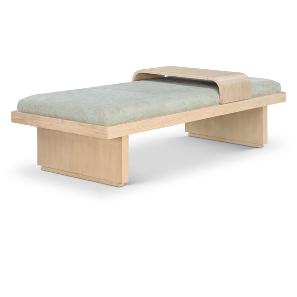 Meridian Arlington Mint Green Chenille Fabric Bench IMAGE 1