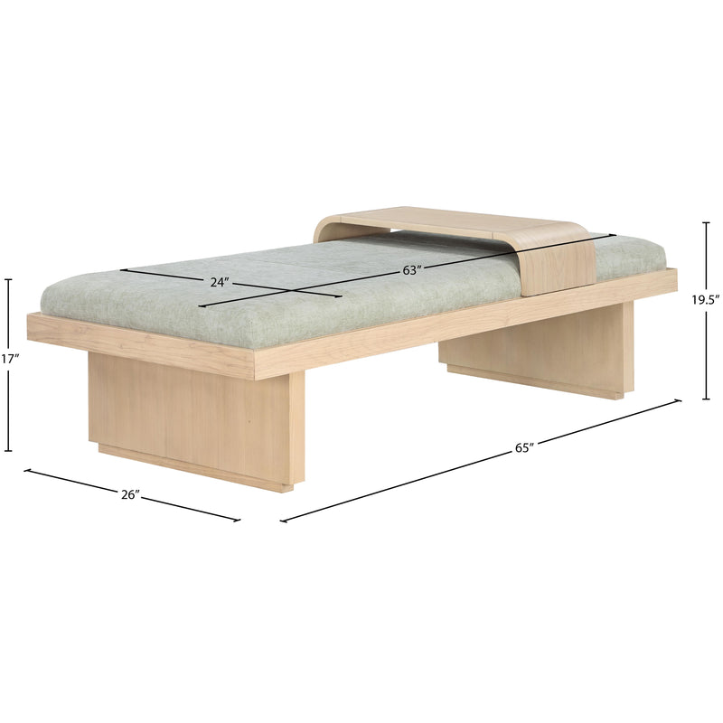 Meridian Arlington Mint Green Chenille Fabric Bench IMAGE 9